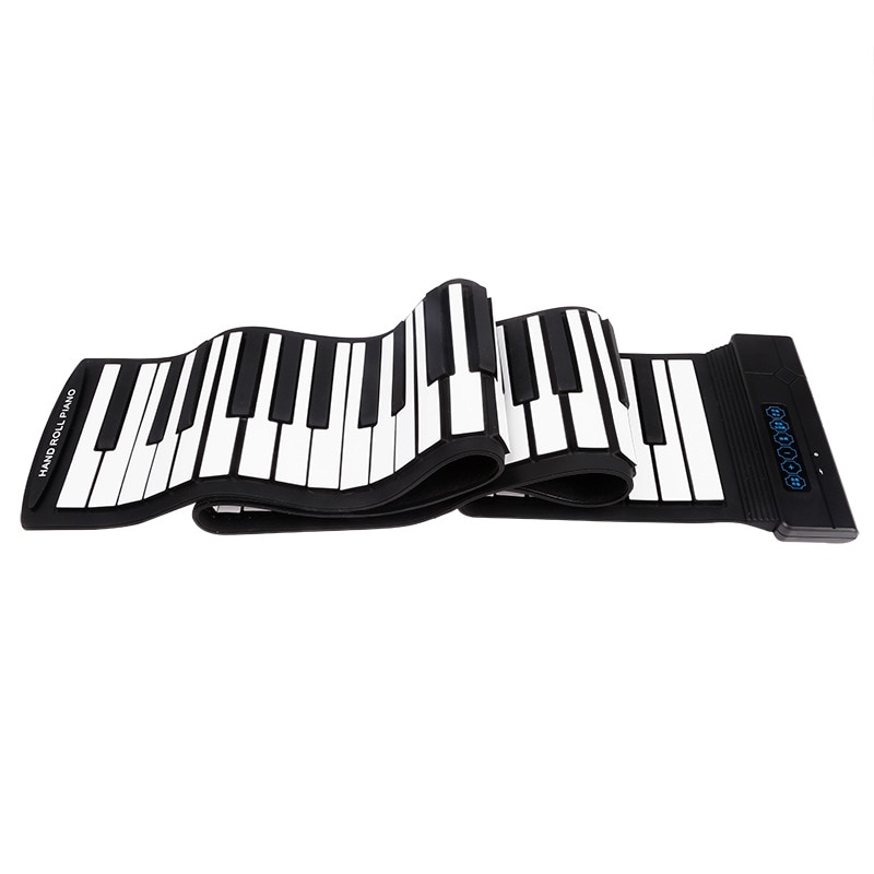 Piano Enrollado De 61 Teclas Con 128 Tonos – Teclado Flexible Y Plegable Para Principiantes, Portátil Con Altavoces Estéreo Y MIDI