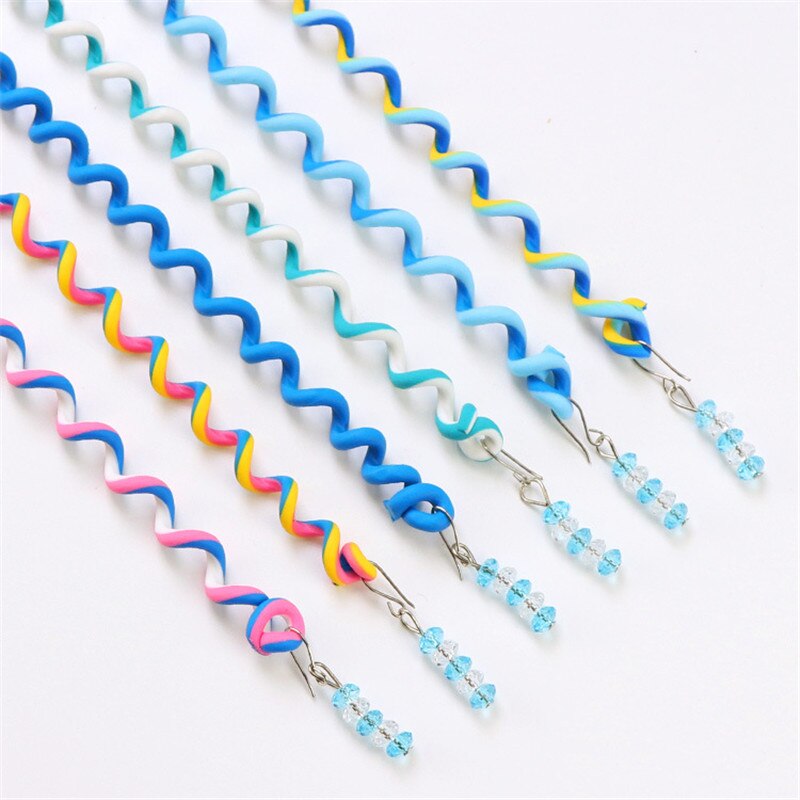 MIXIU 6pcs Girl Elastic Headband Spiral Spin Screw Hairpin Curler Hair Braid Sticker Twisted Styling tool For Kids Girl Woman: 4