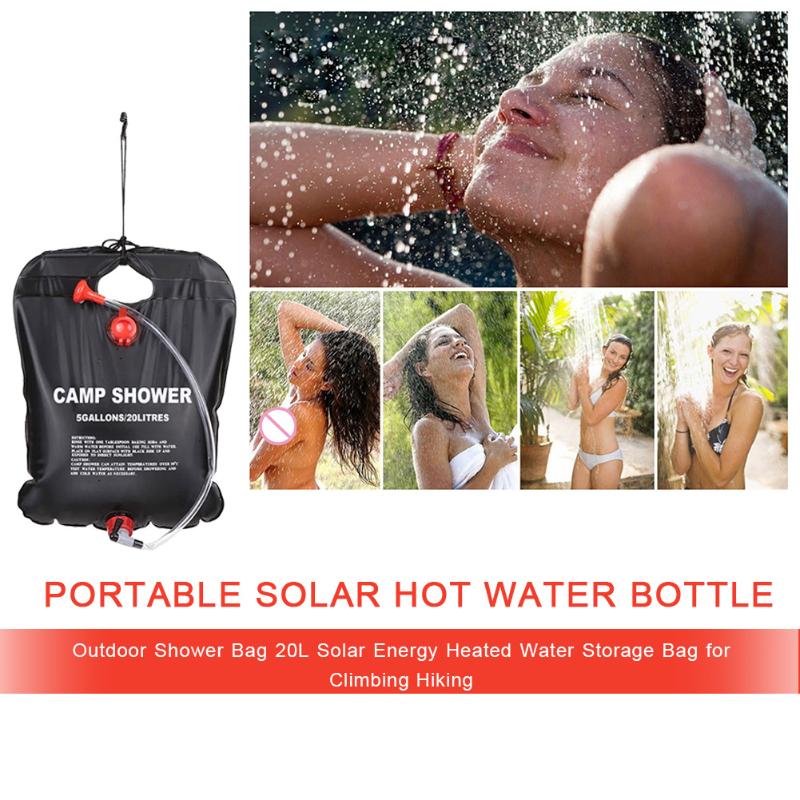 20L Dusche Tasche Faltbare Solarenergie Beheizt Lager PVC Wasser draussen Camping Reisen Wandern Klettern BBQ Picknick Wasser Lagerung