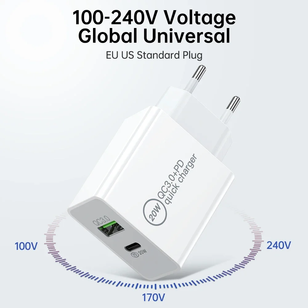 Aufu Usb Type C Oplader 20W Pd Usb C Snelle Oplader Voor Iphone Snel Opladen 4.0 3.0 Telefoon Oplader Voor Xiaomi Poco Huawei Ipad