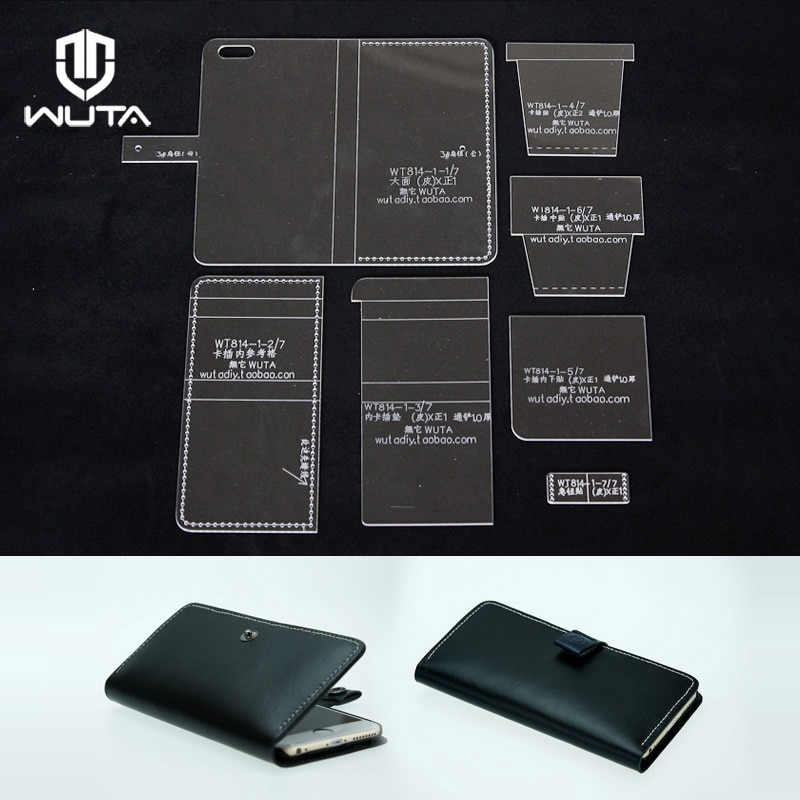 Wuta 814 Leathercraft Acryl Template Phone Case Clear Acryl Diy Handgemaakte Patroon Set Voor Iphone 6 Of Iphone 6 Plus met Cove