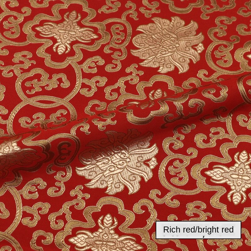 Kinesisk silke imitation brokade jacquard stof stof cheongsam kostume formel kjole materiale hylster tøjpose diy klud: 7