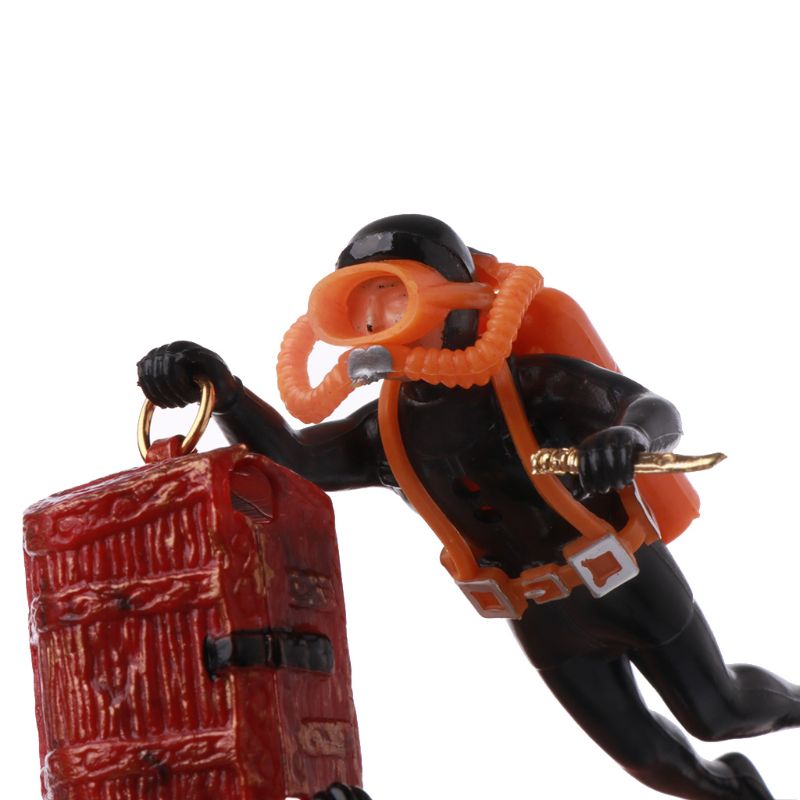 Aquarium Decor Ornament Tank Fish Treasure Diver Hunter Landscape Accessories