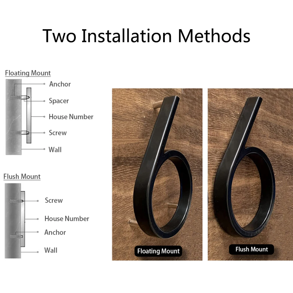 5Inch Large Metal House Number Outdoor Door Number Plate Letter Sign, Address Mailbox Number for Apartment Room Home Decoration