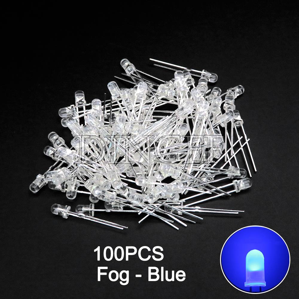 100PCS 3mm 5mm LED Diode F3 F5 Assorted Kit White Green Red Blue Yellow Orange Pink White DIY Light Emitting LED Diode Connector