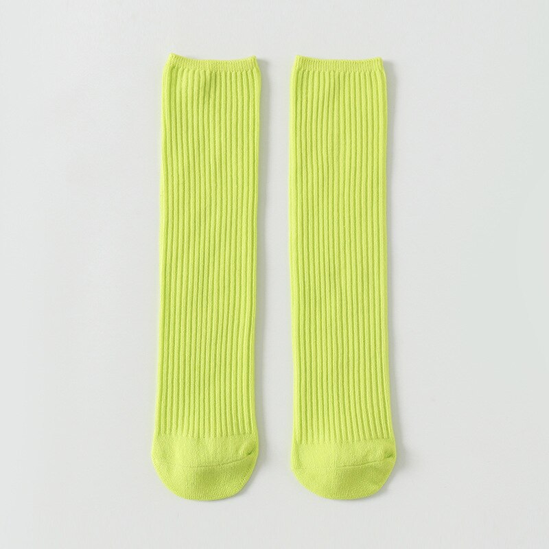 10 colori. Calzini alti al ginocchio Color caramella per bambini. Calzini lunghi per bambini in morbido cotone. Calzino lavorato a maglia per bambini 12T: green