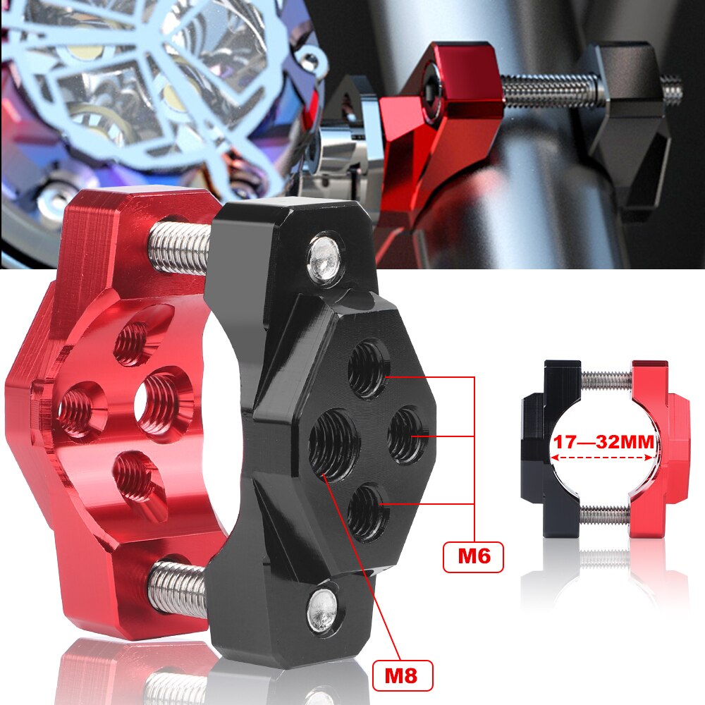 Motorcycle Spotlight Bracket Red Black CNC 17-32mm Multifunctional headlight bracket Motorcycle Accessories