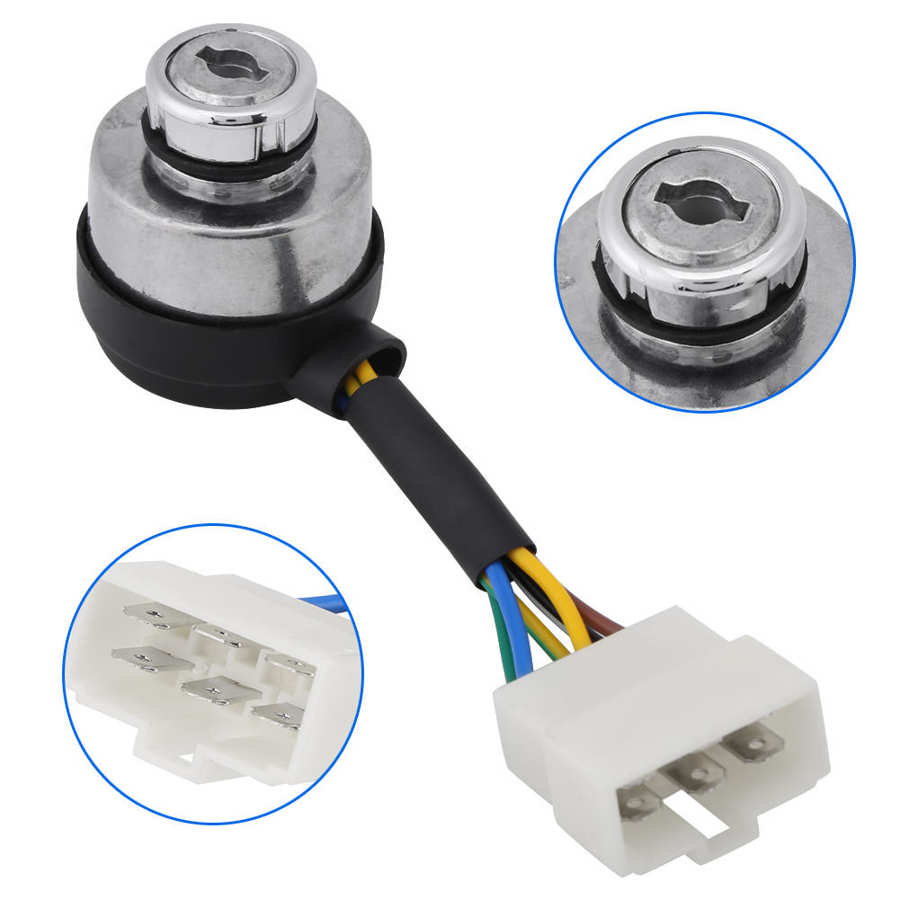 6 Wire Way Gasoline Diesel Generator Gas Ignition Start Key Lock Combination Switch For 2.5-6.5KW 188F Gas Generator