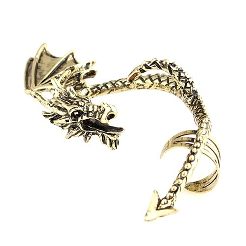 Women's Retro Earrings Gothic Punk Etched Dragon Shape Ear Cuff No Piercing Earring aretes de mujer серьги женские