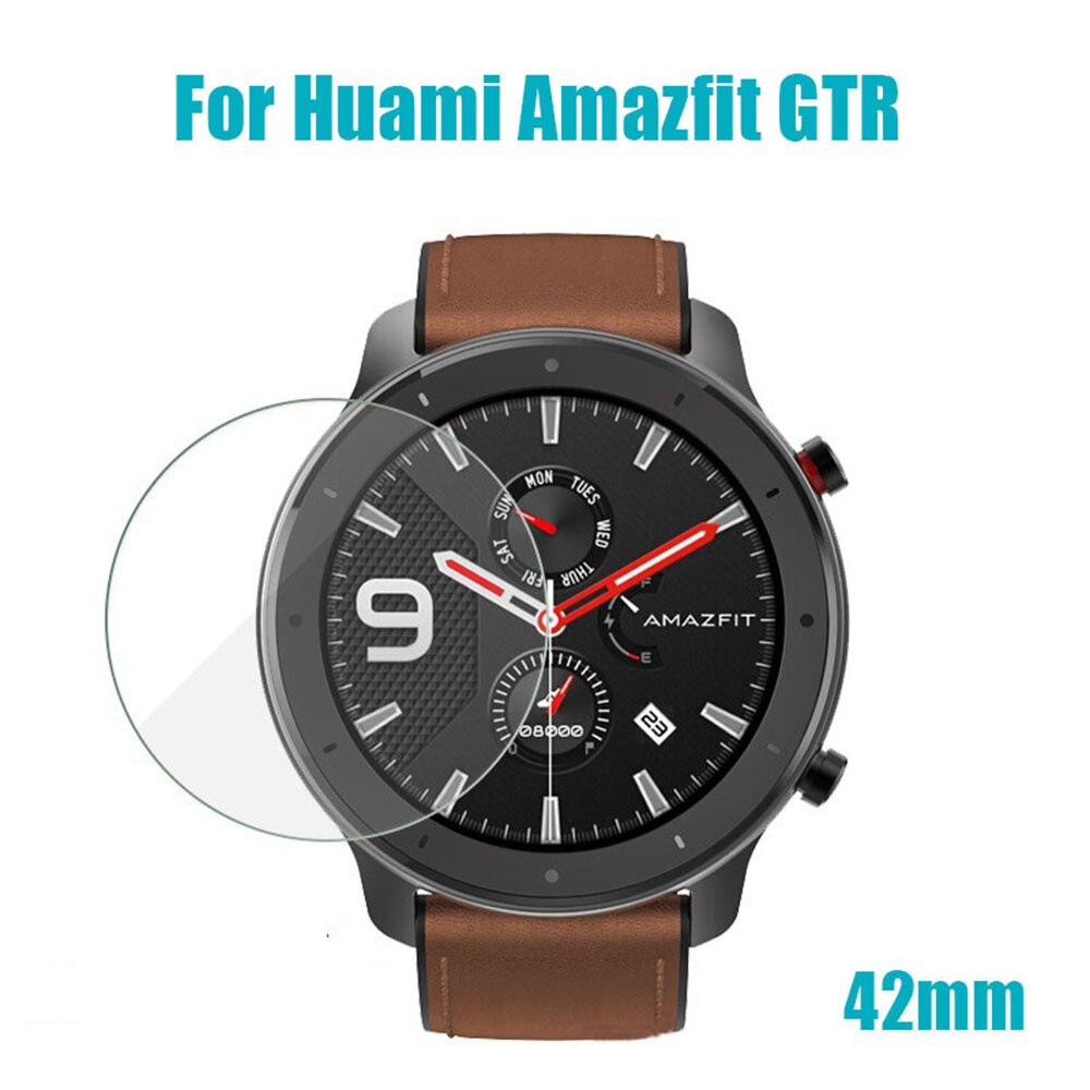 Filmhærdet glas skærmbeskytter til amazfit gtr smart watch 42/47mm watch stål film smart watch beskyttende tilbehør: 1 42m