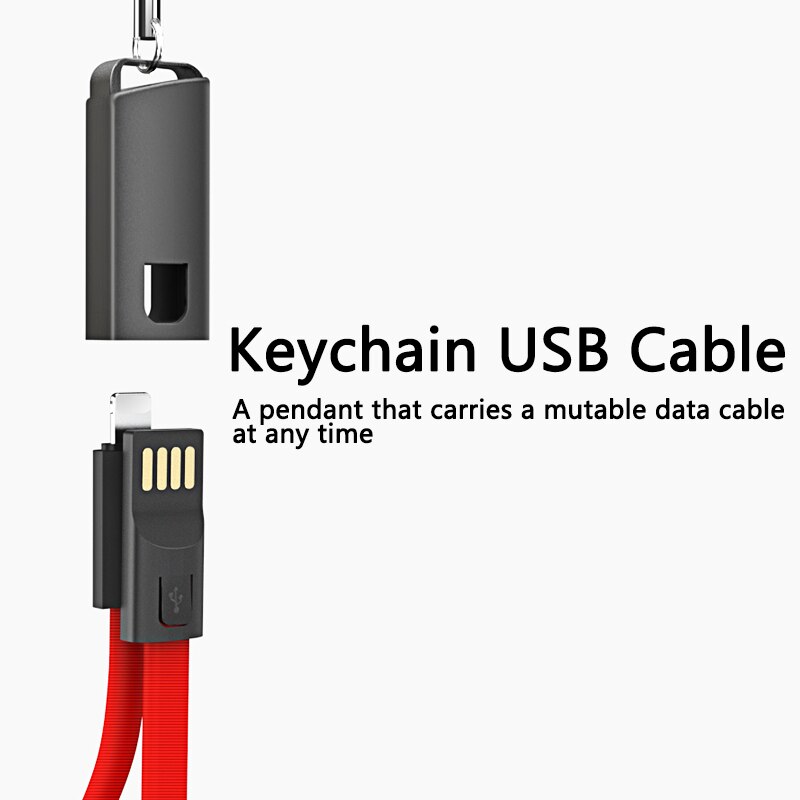 NOHON przenośny brelok kabel USB dla iPhone mikro typ C 8Szpilka ładowanie synchronizacji przewód danych szybkie ładowanie dla androida Xiaomi Samsung