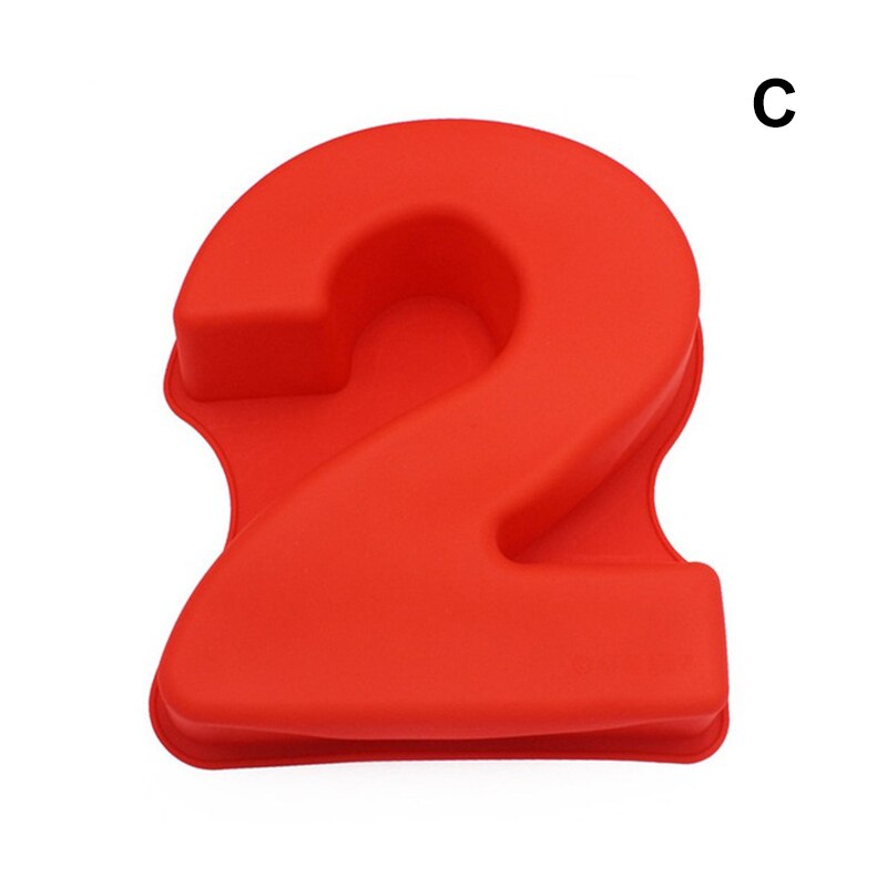 0-9 Número Digital molde de la torta números para tarta forma decoración de pasteles herramienta para boda cumpleaños aniversario: 2