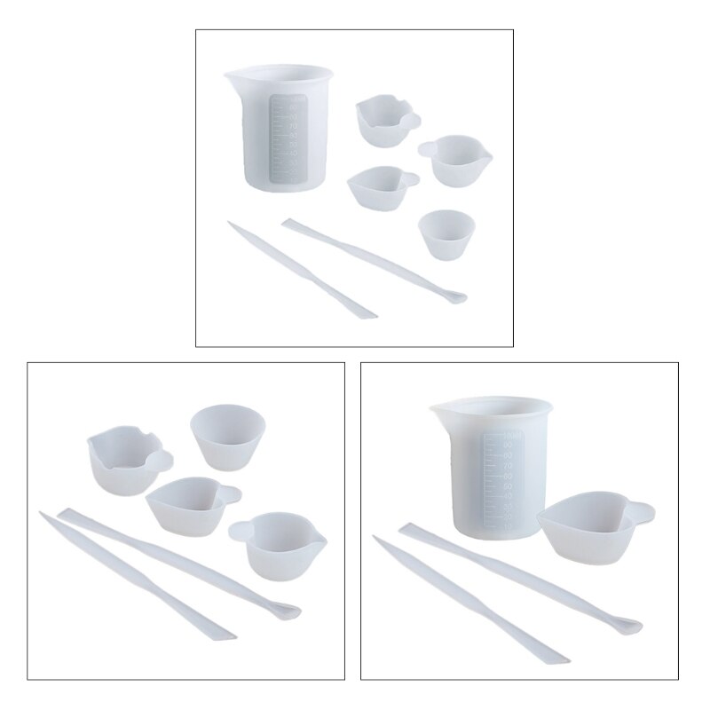 1 Set Herbruikbare Hars Art Mengen Maatbekers Siliconen Roer Stok Epoxy Mold Sieraden Maken Diy Tool