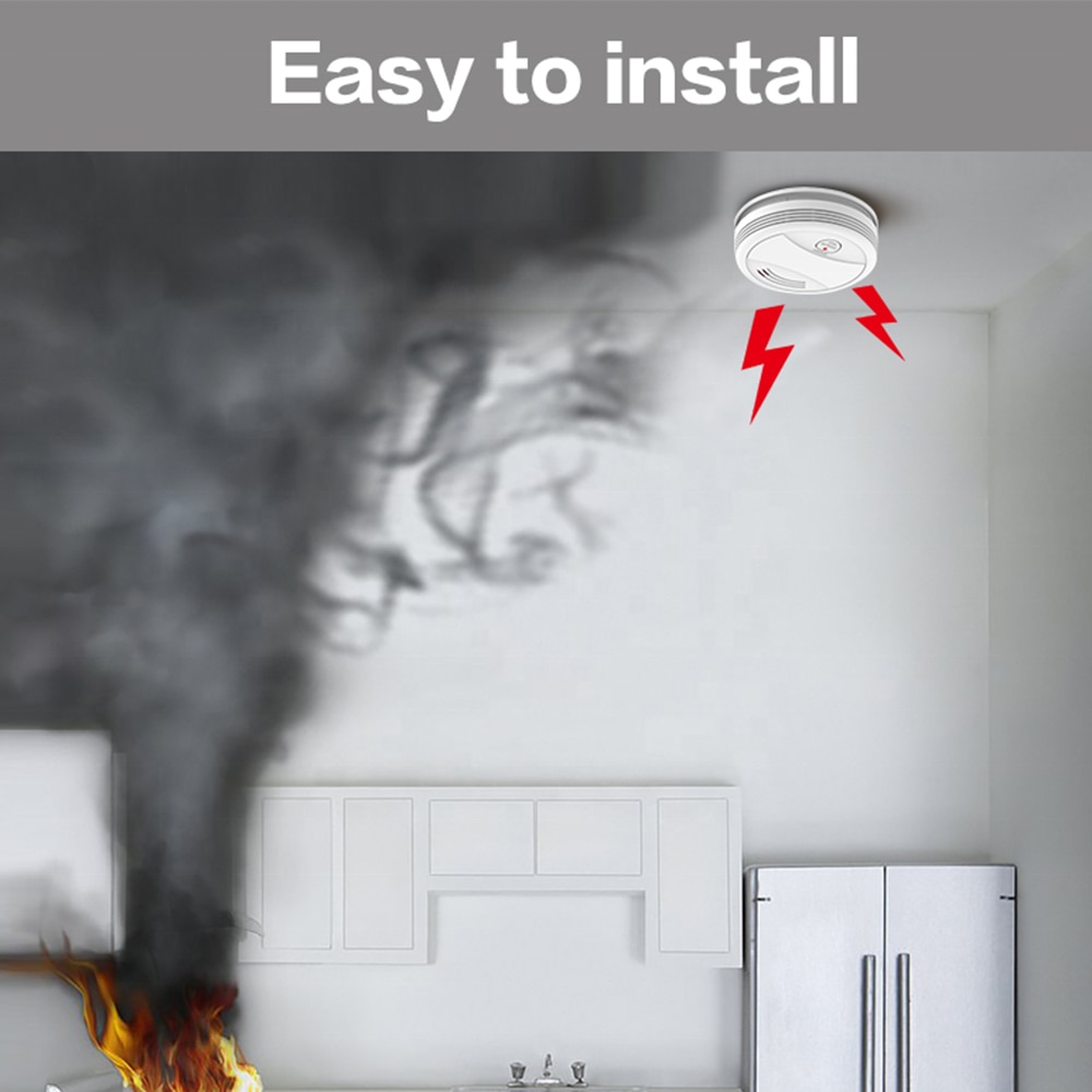 Wifi røgalarm brandalarm tuya app smart life app branddetektor røgsensor sikkerhedsdetektor til brandbeskyttelse