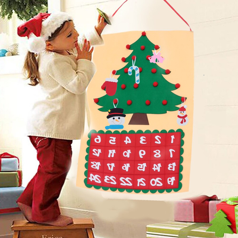 1 Set Hanging Hanging Calendar Christmas Calendar Countdown Calendar for Party