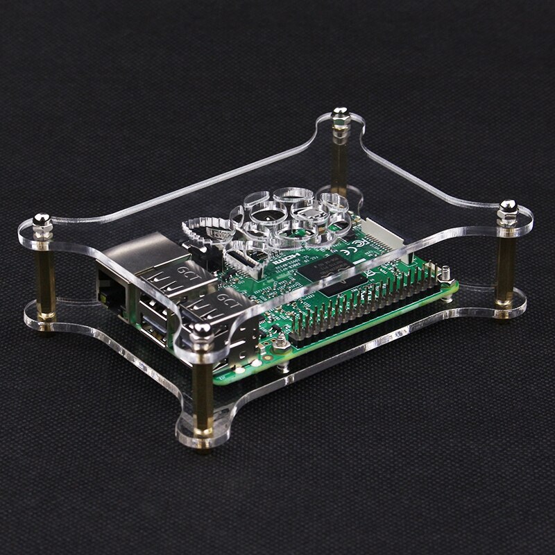 S ROBOT Raspberry Pi 4 Model B Acrylic Case Clear Transparent Shell For Raspberry Pi 3B/3B Plus Case RPI138