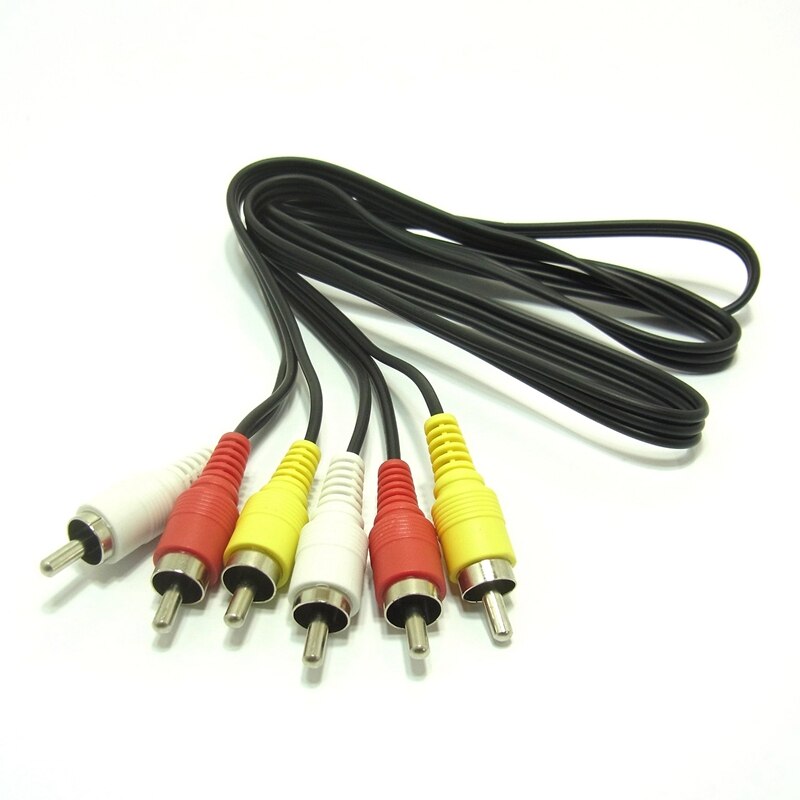AV code red white yellow pin code RCA plug cable 1.0m black (one): Default Title