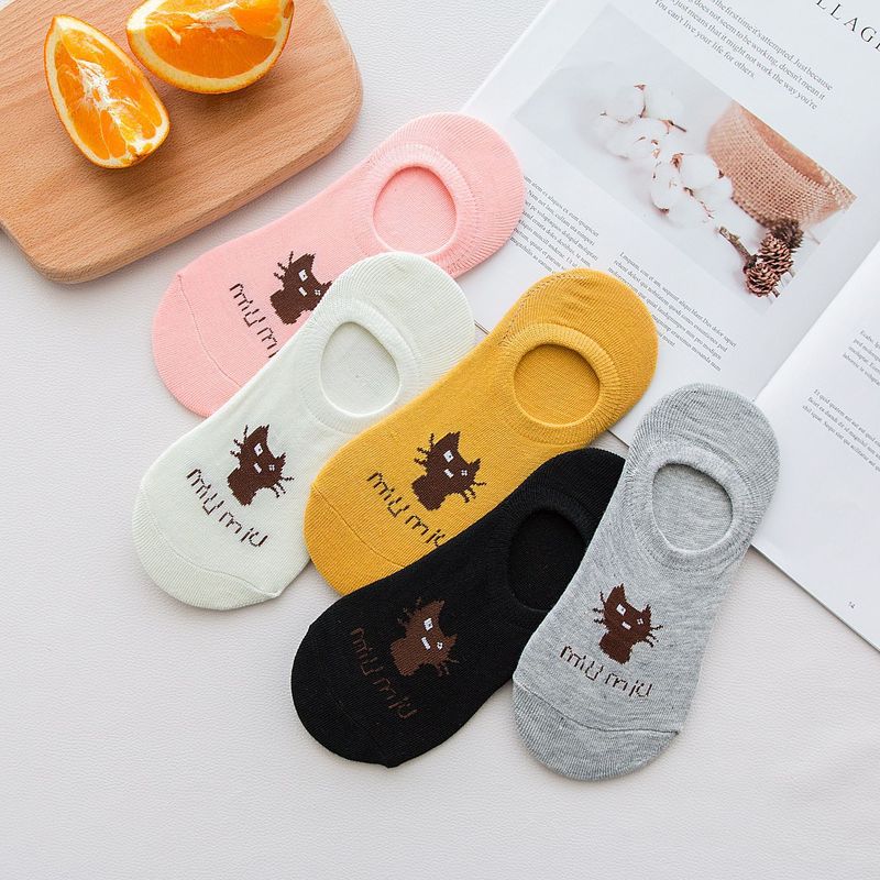 5 Pairs/ Socks Women Summer Thin Socks Boat Socks Female Sports Socks Breathable Shallow Mouth Short Socks: 3