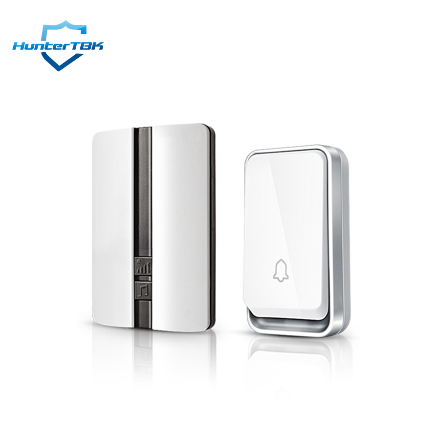 Timbre inalámbrico autoalimentado, No requiere batería, timbre de puerta, 51 tonos de llamada, timbre de enfermería impermeable para exteriores sin batería: Blanco