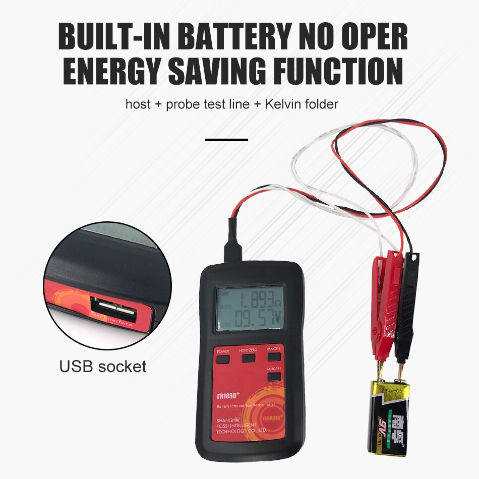 Pinza Kelvin para pruebas de resistencia interna de batería, YR1030, YR1035, 18650, 26650, 32650, control de batería