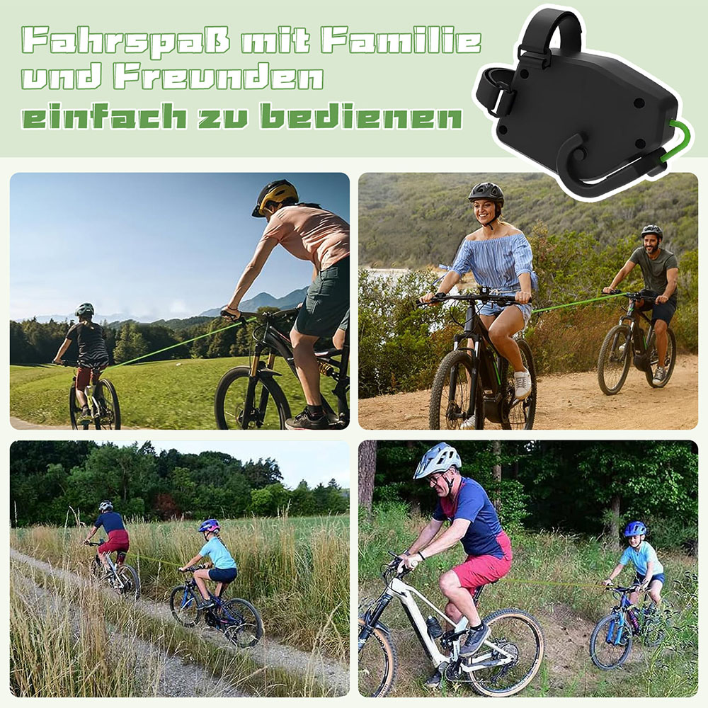 Corda da traino per bici da esterno Strumento di traino in nylon resistente all'usura retrattile per bambini Accessori per bici per adulti