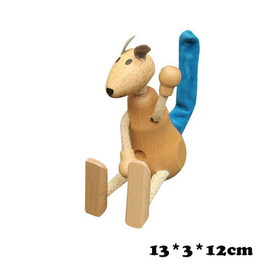 Bambini Del Fumetto Selvaggio Modelli Animali Giocattolo di legno/Legno Zoo Personaggi Leone Elefante Tigre Ippopotamo Coccodrillo Panda Regalo Di Compleanno: kangaroo