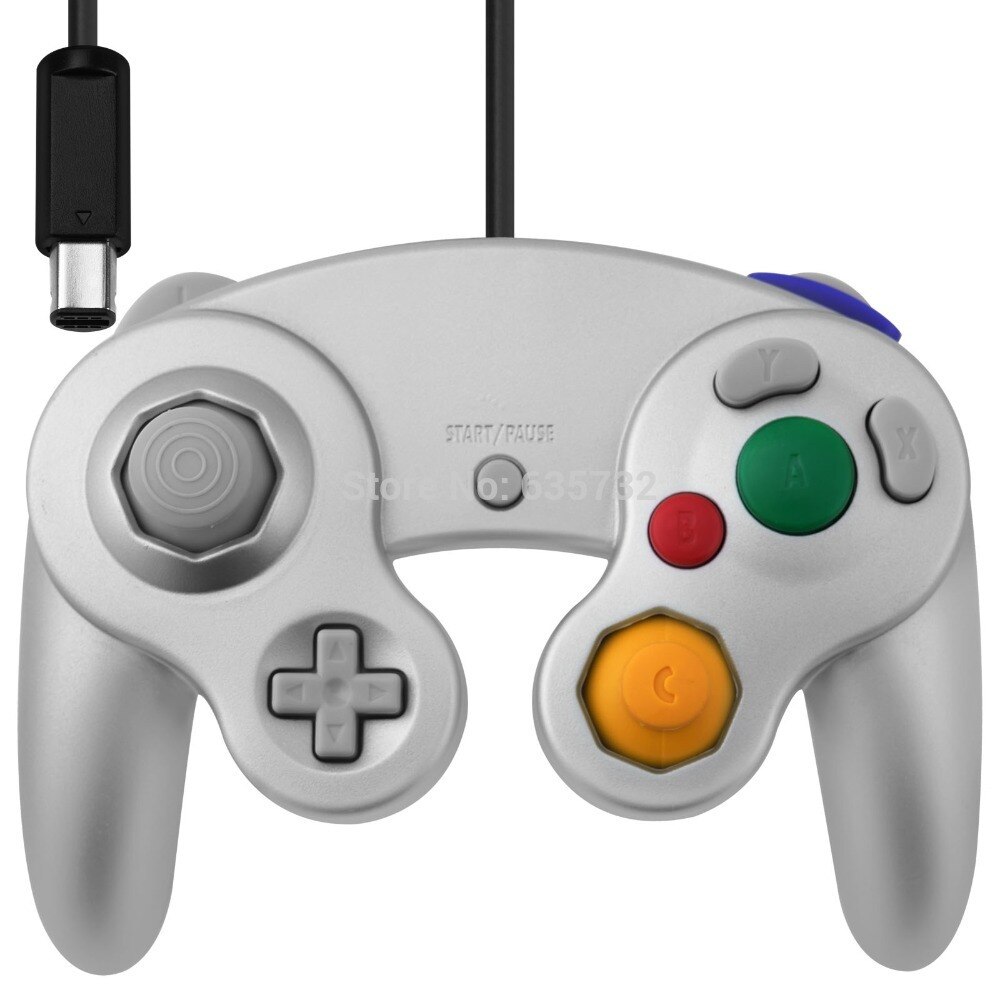 1pcs GC controller Voor GameCube Console voor Wii Console Voor Nitendo Bedrade Controller met Wii GC Poort: grey