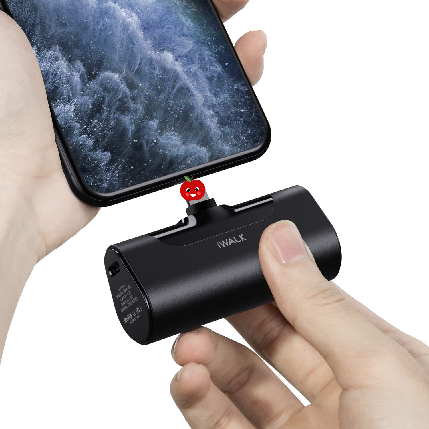 Iwalk carregador portátil pequeno 4500mah compatível com iphone 11 pro/xs max/xr/x/8/7/6/plus airpods e mais