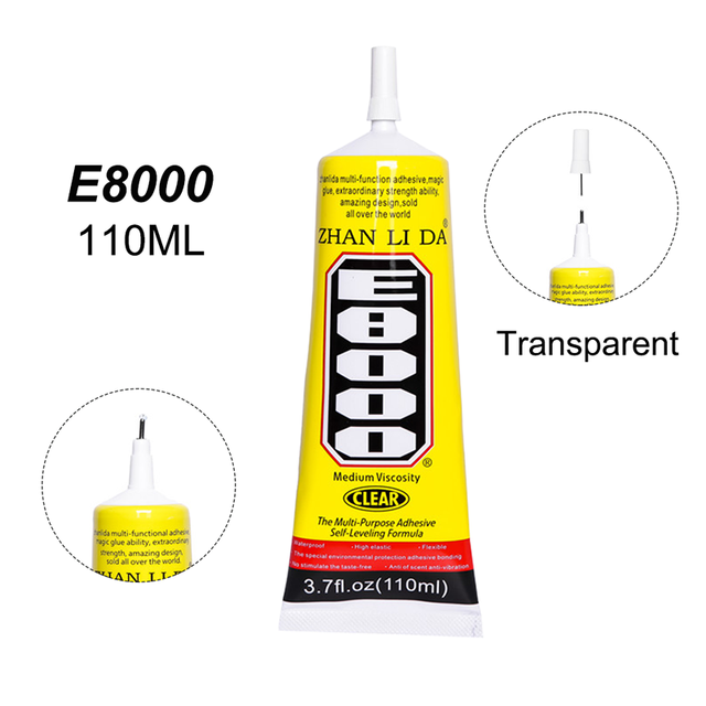 110ml T7000 Telefon Glas Anzeige Super Kleber Metall Kunststoff Klebstoff Textil Stoff Kleidung T7000 Telefon Bildschirm Reparatur Werkzeug: E8000 110ML