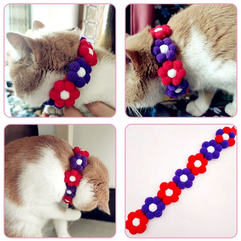 Collare per animali domestici fiore !og regolabile creativo poliestere moda gattino collare collare per cani gatti collana sciarpa accessori per animali domestici