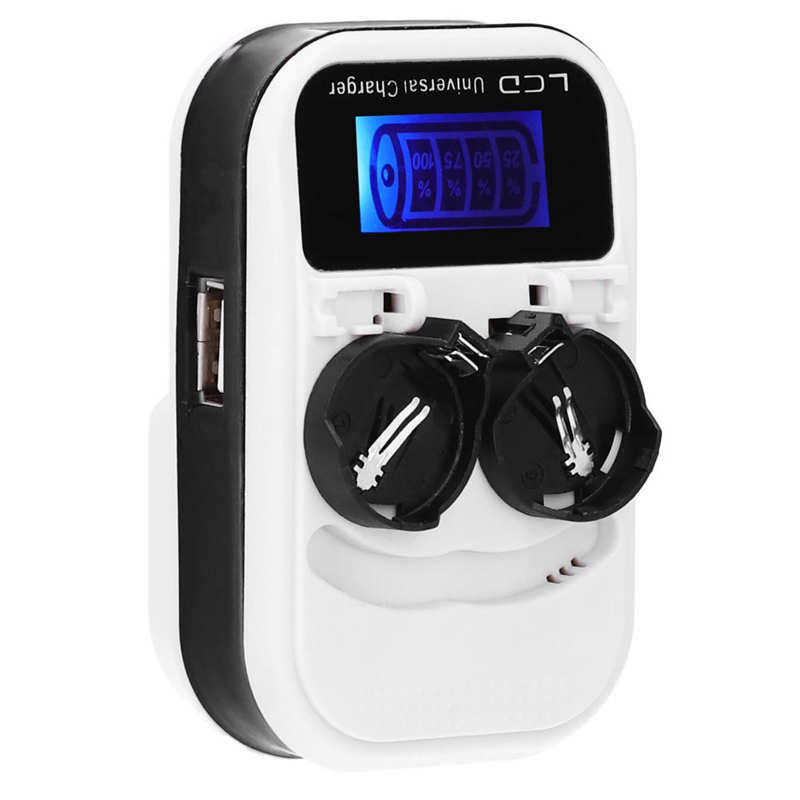 2pcs LCD Button Battery Charger for LIR2016 LIR2025 LIR2032 ML2016 ML2025 ML2032 CR2032 EU Plug 100-240V