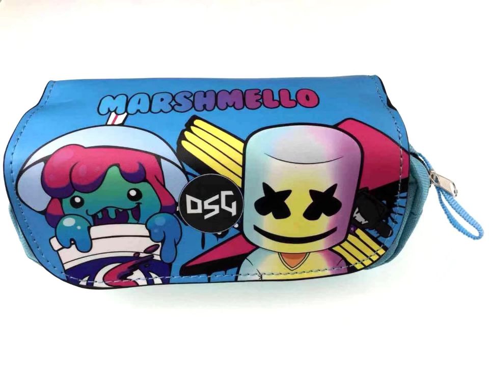 Cartoon double pencil case zipper buckle student pencil stationery box coin purse: A13