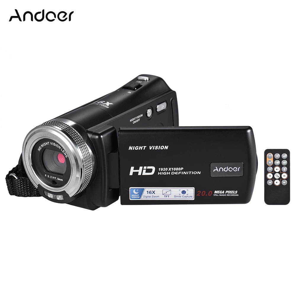 Andoer V12 1080P Hd 16X Digitale Camera Zoom Opname Video Camera Draagbare Camcorder 3.0 Inch Lcd-scherm