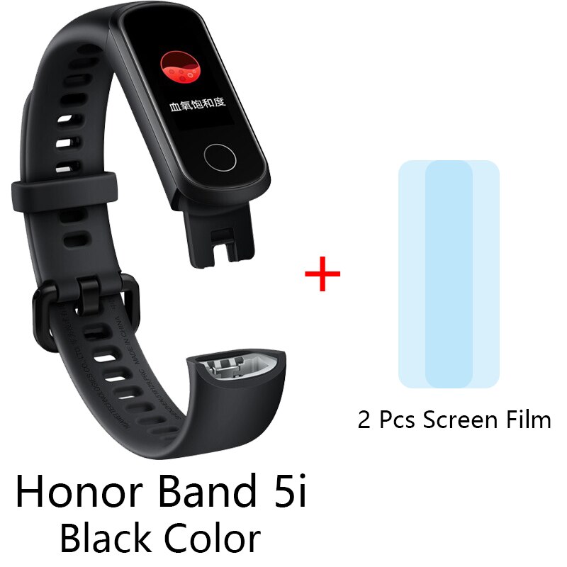 Honor band 5i armband smart armband usb laddning musikkontroll sport fitness armband löparbana: Svart film