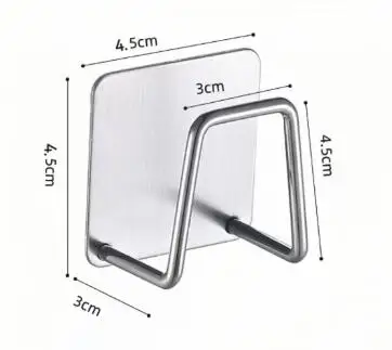 Ganchos de pared de acero inoxidable para fregadero, soporte de esponja autoadhesivo, organizador de cocina, estante de secado de drenaje, ganchos de pared, Bola de alambre, almacenamiento de trapo: BLANCO