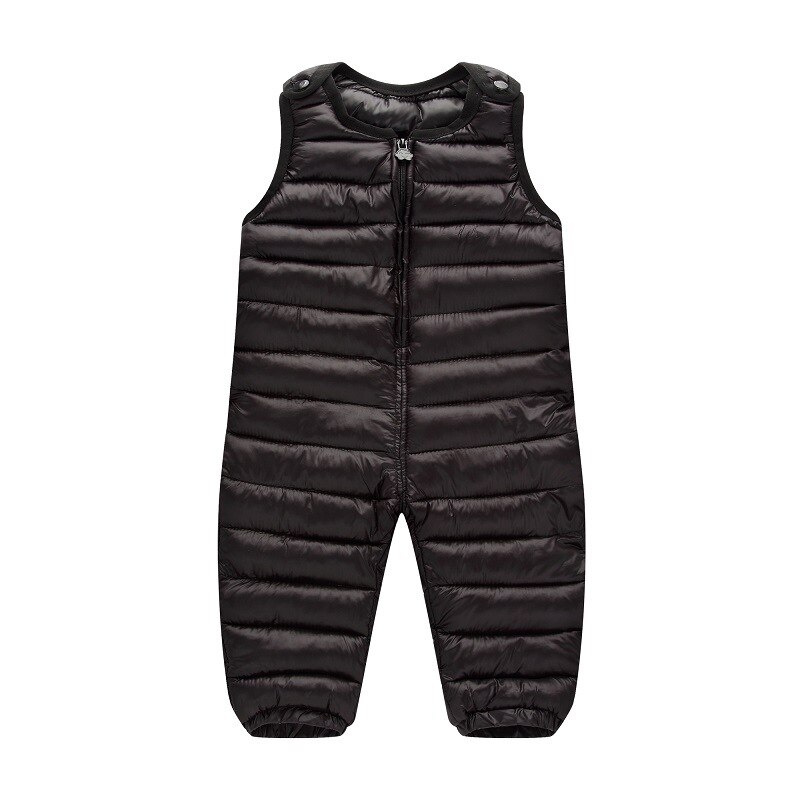 CITRUS Children Braces Pants Down Trousers Baby Boy Girl Cotton Thickening Winter Warm Down Trousers Braces Pants: Black / 18-24M