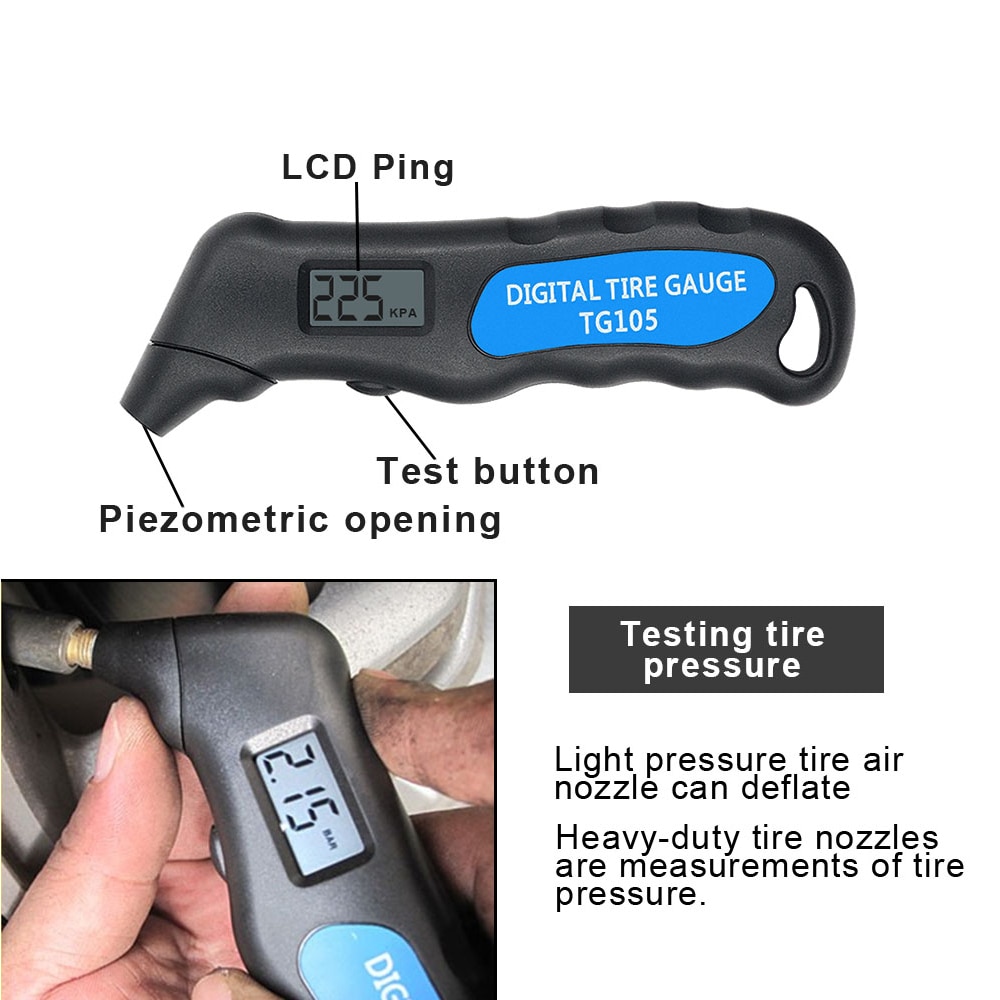 TH805 Tire Pressure Gauge Meter PSI Digital Car Tyre Air Pressure Monitoring System TPMS Tester Tool Auto Truck Motorcycle