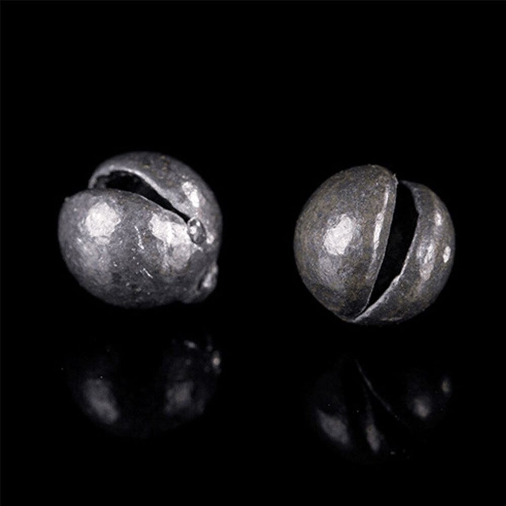 100Pcs G4-7B Carp Fishing Solid Oval Split Shot Lead Explosion Sinker Fishing Lure weight Auxiliary Fishing Tackle