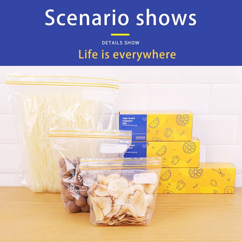 Silicone Food Bag Frosted PEVA Silicone Food Fresh-keeping Bag Reusable Freezer Bag Zipper Leakproof Top Fruits Bag