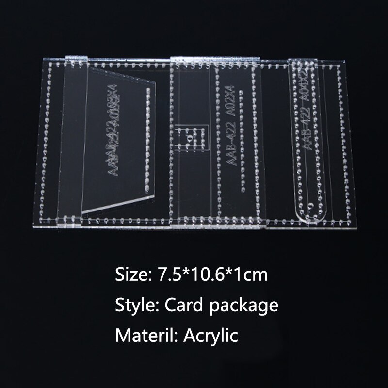 1set DIY Sewing Pattern women Card package wallet Purse Leather Handmade Craft Stencil Template 7.5*10.6*1cm
