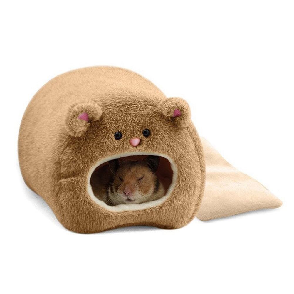 Ratten Hamster Winter Warme Opknoping Kooi Hangmat Schattige Beer Huis met Bed Mat voor Kleine Harige Dieren