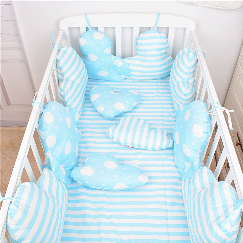 Cotton Print Clouds Shape Bumper Set In The Crib For Baby Kid's Bed Cushions Children's Protective Pillows