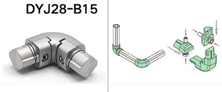 Aluminum alloy lean tube bar Functional accessories,Fixed joint connectors,Workbench, assembly linegeneral frame: DYJ28-B15