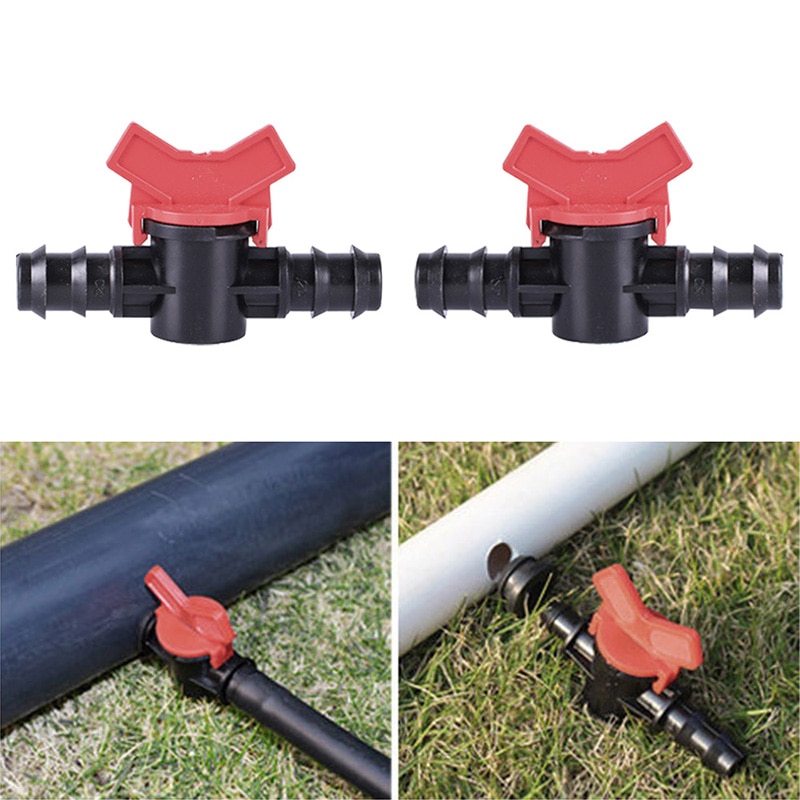 16mm 20mm pe rörkopplingar mini kulventil bevattning droppslang mutter lås kopplingar hi tub pipe vatten brytare