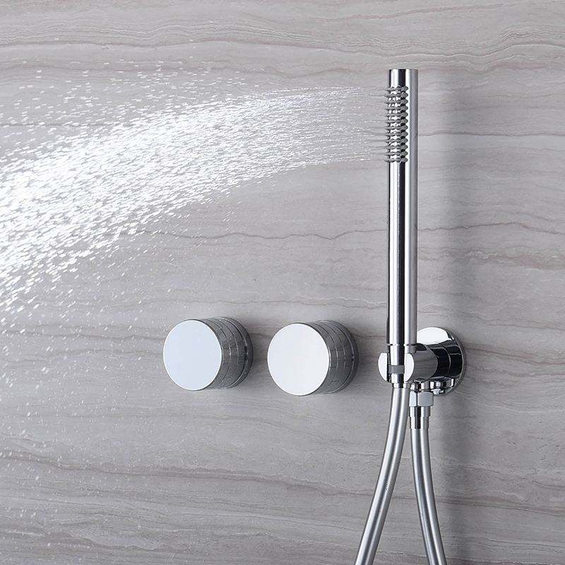 Durcheinander-Duschkopf, wassersparend, für Badezimmer, Handbrause, Sprühgerät-einstellen, Schwarz/Weiß/RoséGold/Badesprinkler aus gebürstetem Nickel/Chrom