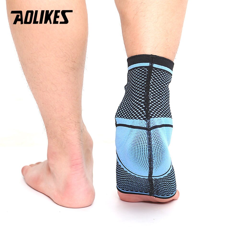 Aolikes 1Pcs Hoge Elastische Nylon Enkel Ondersteuning Brace Badminton Basketbal Voetbal Fitness Protector Enkelbrace Ondersteuning
