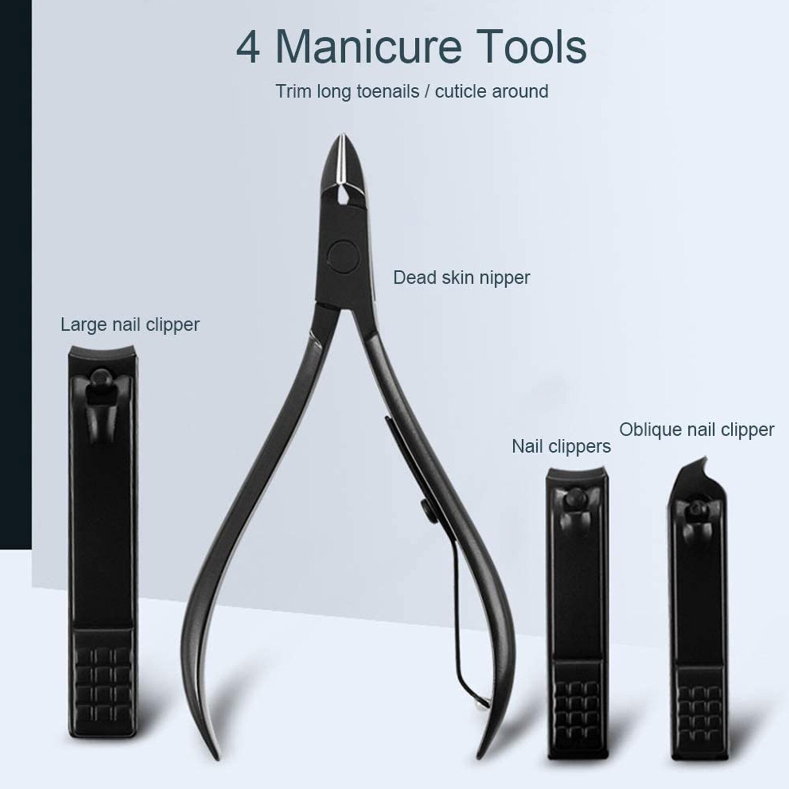 16PCS Manicure Pedicure Set Stainless Steel Nail Clipper Grooming Kit with PU Case for Foot Hand Facial Care