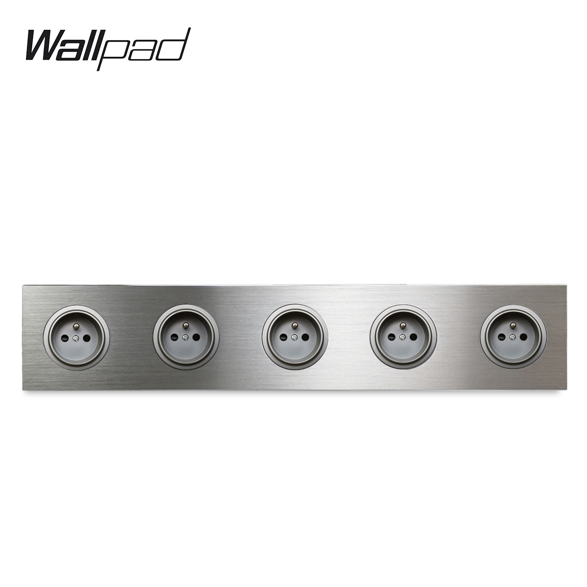 Wallpad Geborsteld Zilver Mat Grijs EU Stopcontact Aluminium Metalen Paneel 1 2 3 4 5 Berichten Stopcontact Nieuw: Type9