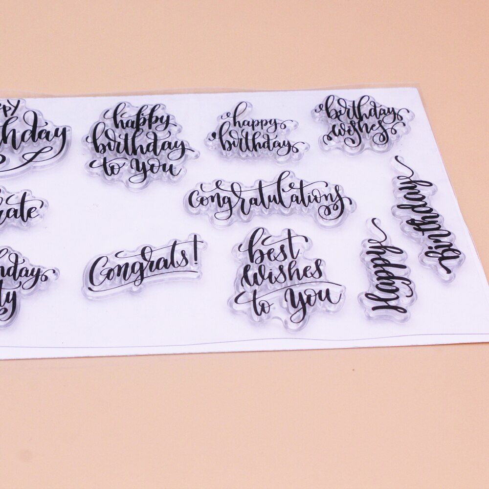 Happy Birthday Sentiments CLEAR STAMPS Scrapbooking Handmade Card Album Paper Craft Rubber Transparent Silicon Stamp Alinacutle