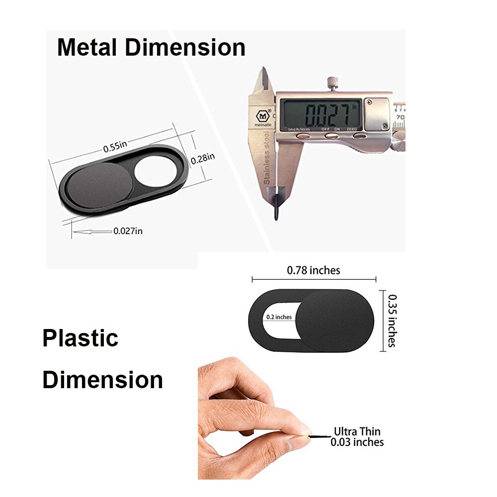 Computerkamera covermetal/plastic webcam cover slide til mac, macbook pro, imac, laptop, surfcase pro, echo show, telefon kamera blok